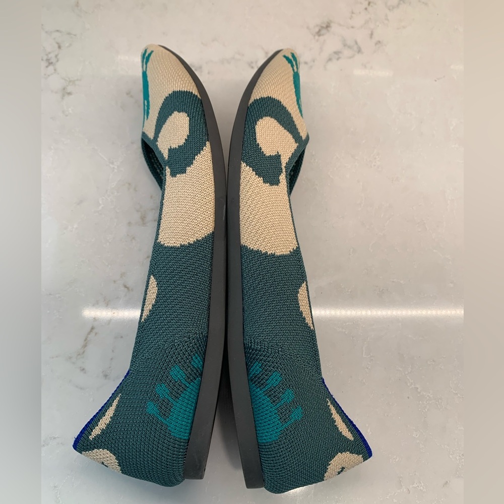 Rothy's Ikat Green Flats Shoes Size 9 - Picture 9 of 10